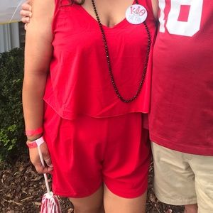 Haute Fox Red Romper with open back